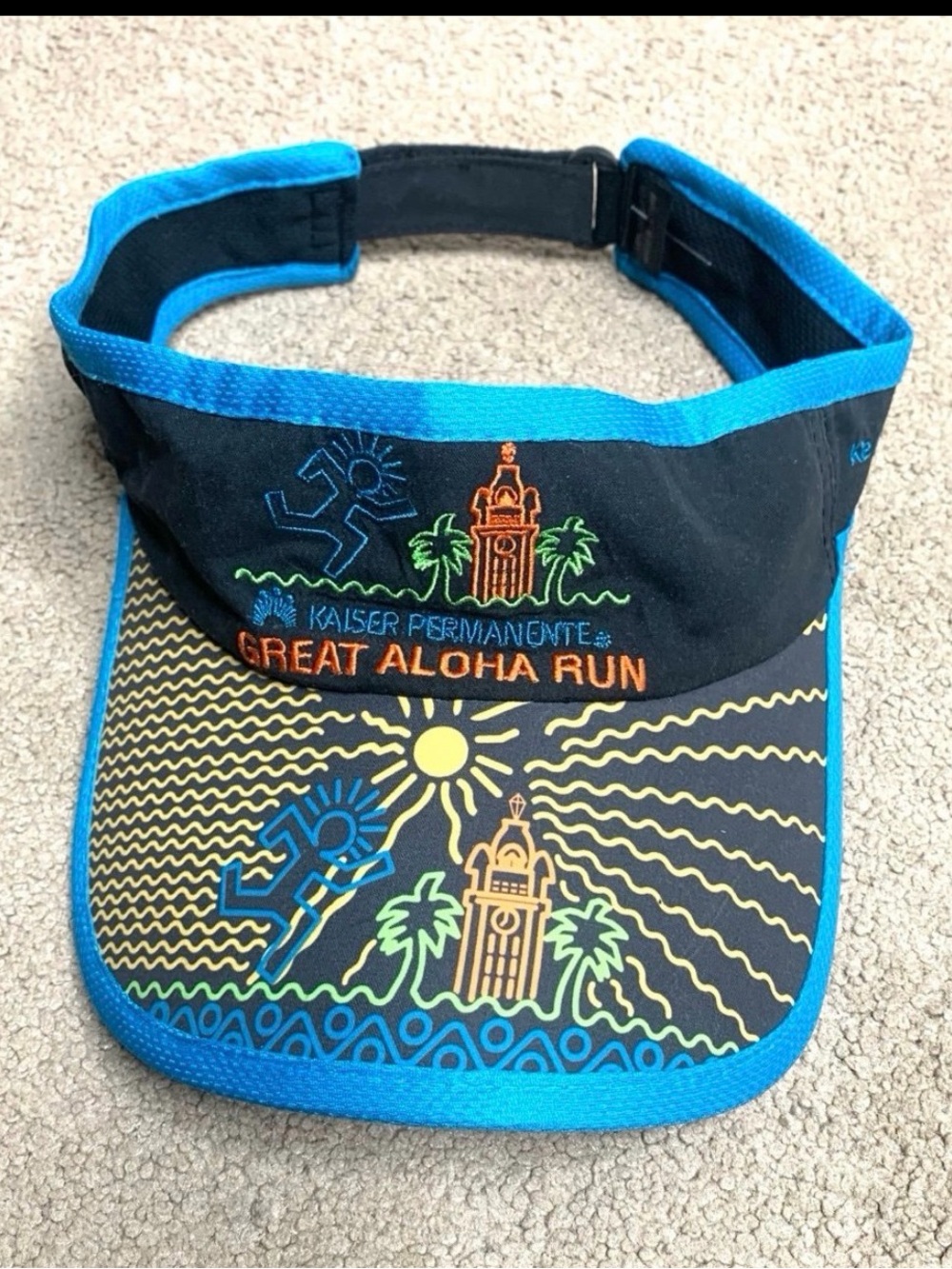 Kaiser Permanente Great Aloha Run Black & Blue Visor
